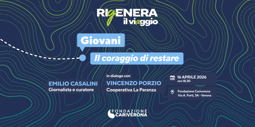 Giovedì 16 aprile alle 18.30 il secondo appuntamento di “RIGENERA – il viaggio” porta a Verona la storia del Rione Sanità di Napoli. Vincenzo Porzio (Coop. La Paranza) racconta con Emilio Casalini come un gruppo di giovani abbia trasformato un quartiere fragile in un laboratorio di rinascita, lavoro e futuro